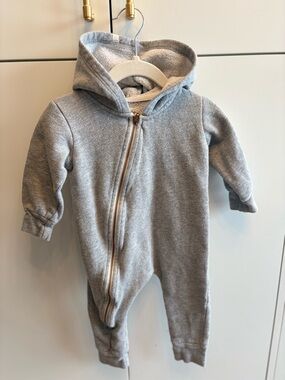 Mini Mioche Heather Gray Plush Biker Romper